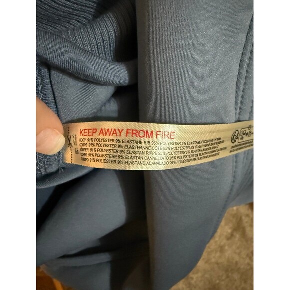 NWT Free People FP Movement Off To The Races Bomber Jacket Zip Up Skyline Blue M - Picture 8 of 8